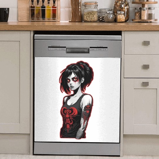 Gothic Girl Dish Washer Covers