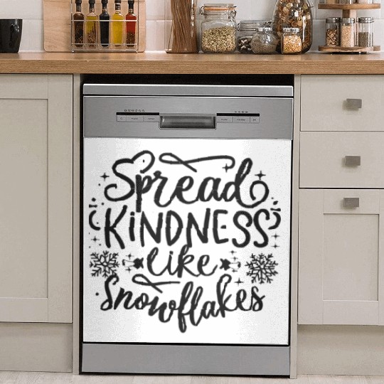 Christmas Themed Spread Kindness Like Snowflakes Dish Washer Covers