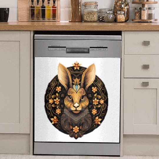 Easter Bunny Rabbit Mandala Arts Easter Day Dish Washer Covers