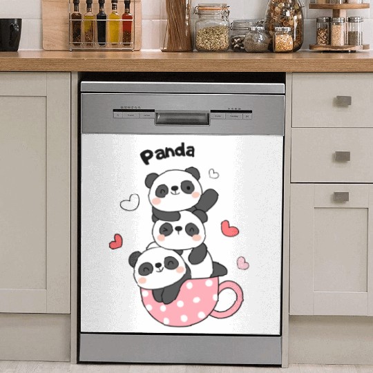 Bear And Panda Couple Classic Dish Washer Covers