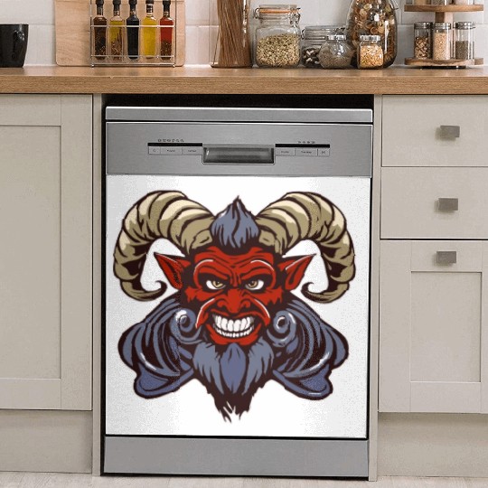 krampus devil head Dish Washer Covers