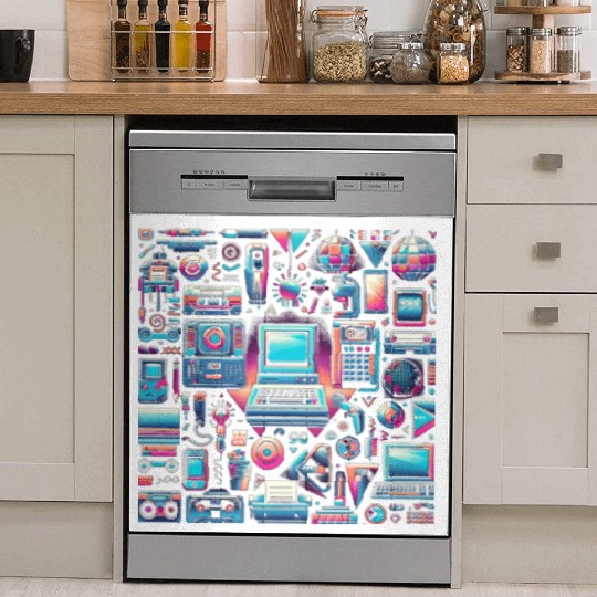 90s Tech & Pop Culture Dish Washer Covers