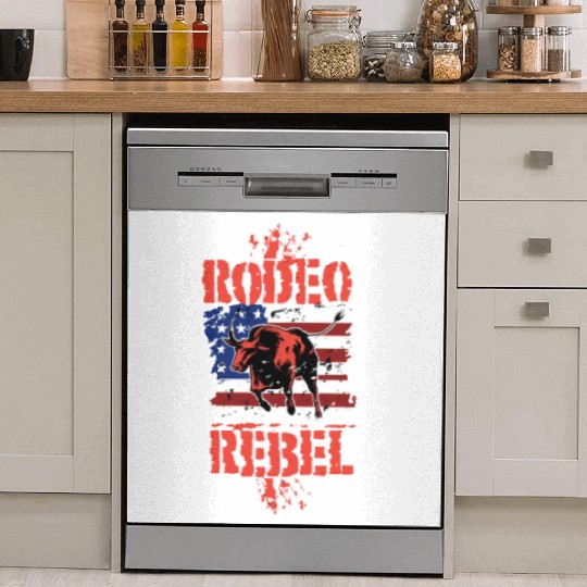 Rodeo Bull Riding Livestock Show Farmer Cattle Dish Washer Covers