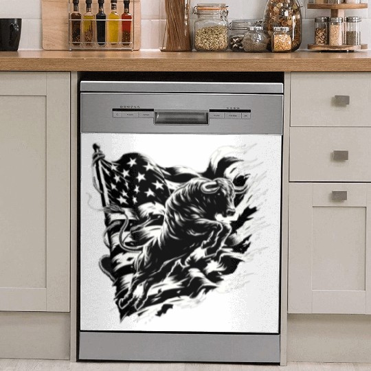 Rodeo Bull Riding Livestock Show Farmer Cattle Dish Washer Covers