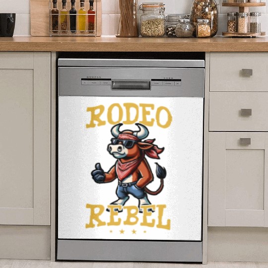 Rodeo Bull Riding Livestock Show Farmer Cattle Dish Washer Covers