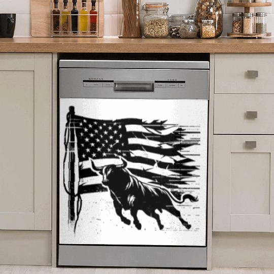 Rodeo Bull Riding Livestock Show Farmer Cattle Dish Washer Covers
