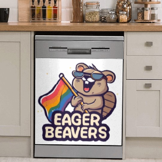 Eager Beavers with Pride LGBT Flag Dish Washer Covers