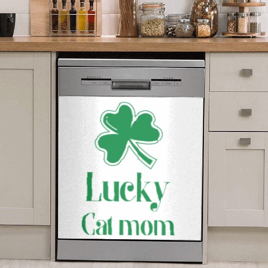 Lucky Cat Mom St Patrick's Day Dish Washer Covers