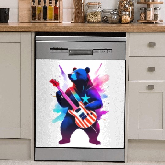 Merica Bear - Rock'n Out! Dish Washer Covers