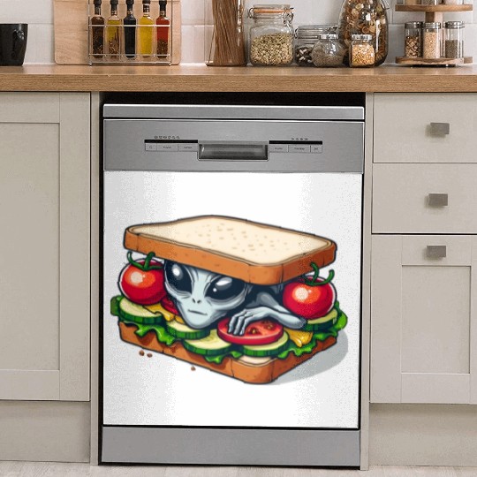 Alien Hiding in a Sandwich Dish Washer Covers