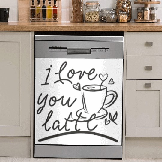 I love you latte Dish Washer Covers