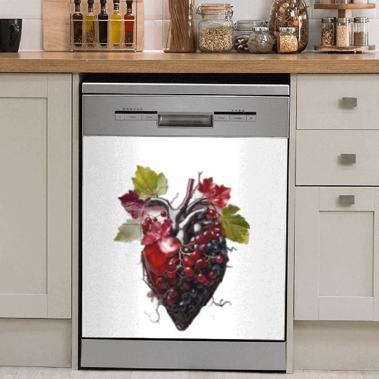 Default Human heart made with wine and red grape Dish Washer Covers