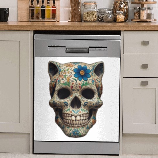 Talavera cat skull Dish Washer Covers
