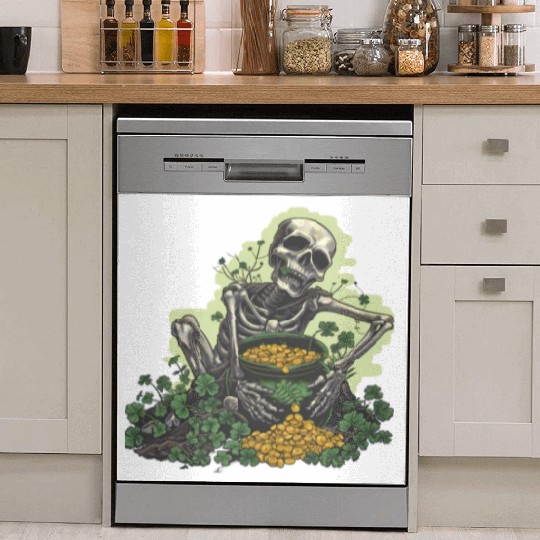 St Patricks Skeleton Pot of Gold Dish Washer Covers