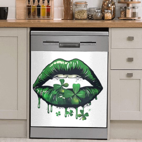 St Patrick Irish Green Lips Dish Washer Covers