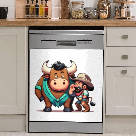 Rodeo Bull Riding Livestock Show Farmer Cattle Dish Washer Covers