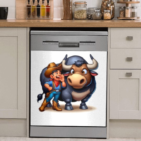 Rodeo Bull Riding Livestock Show Farmer Cattle Dish Washer Covers