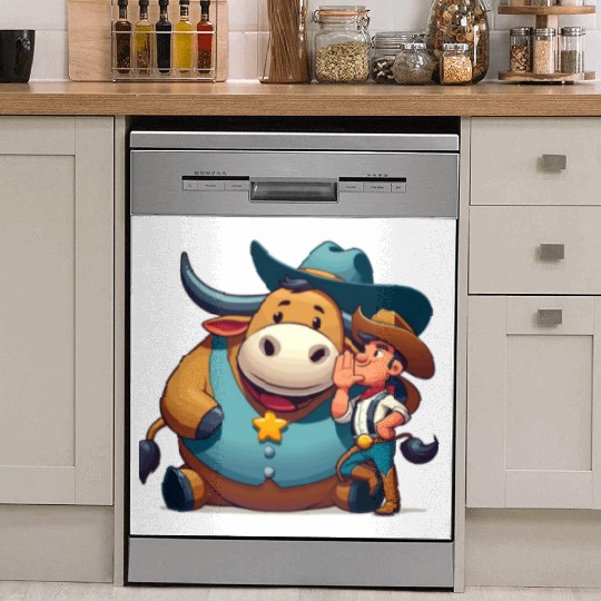 Rodeo Bull Riding Livestock Show Farmer Cattle Dish Washer Covers