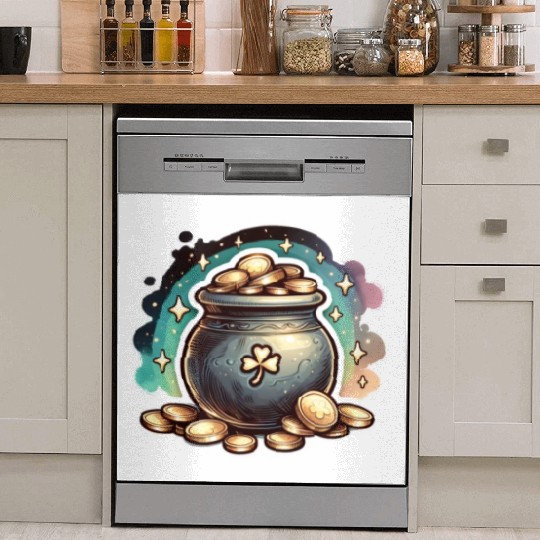 Saint Patrick's Day Sparkly Pot of Gold Dish Washer Covers