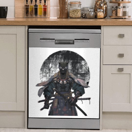 Anime Panther Warrior Samurai katana Dish Washer Covers
