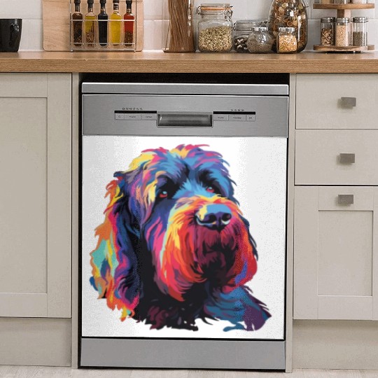 Colorful Russian Black Terrier Dish Washer Covers