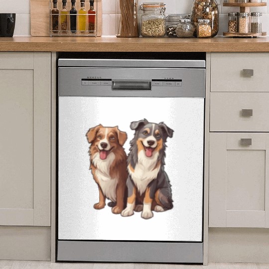 Australian Shepherd I Was Normal 2 Aussies Ago Dish Washer Covers