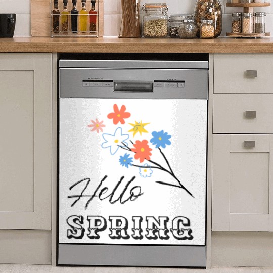 Hello Spring Flower Season Dish Washer Covers