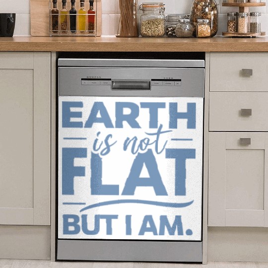 Flat Earth Satire Ironic Jokes Dish Washer Covers