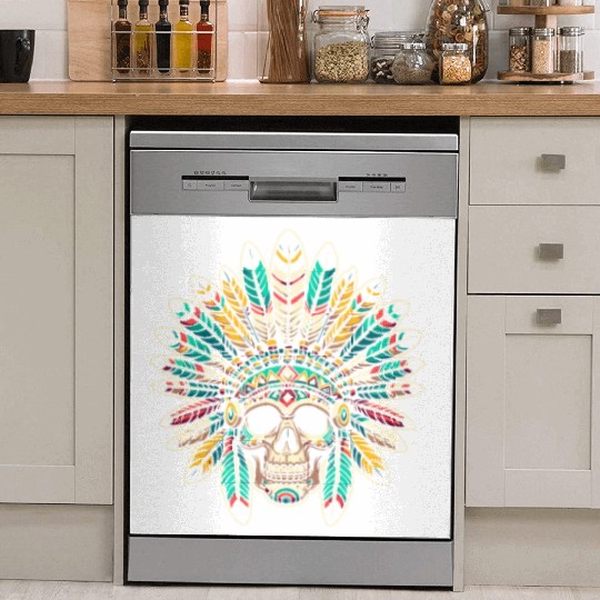 Indigenous Native American Skull Head Dish Washer Covers