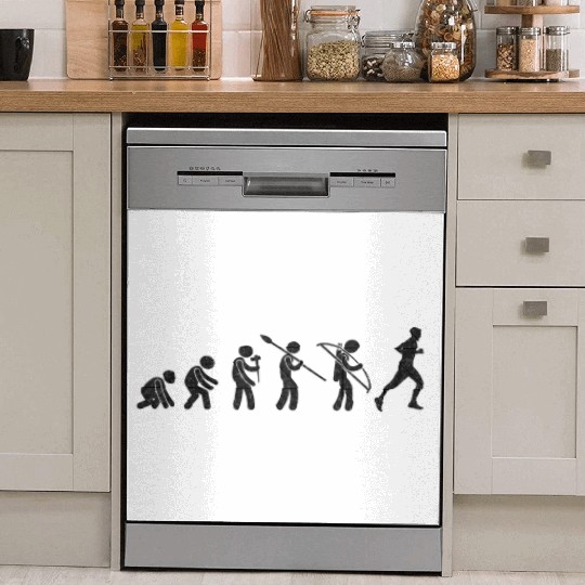 Evolution Running Black Grunge Dish Washer Covers