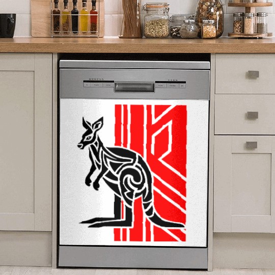 Kangaroo Vector Design 3 Colors Dish Washer Covers
