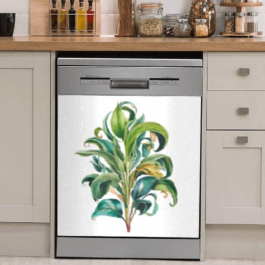 Watercolor Plant Hand Painted Dish Washer Covers