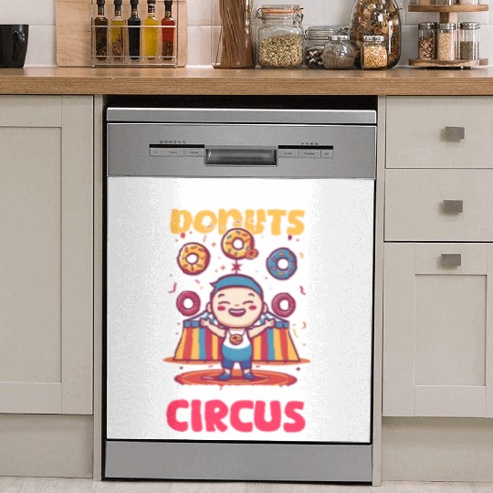 Donut Lover Running on Donuts Adulting Is a Circus Dish Washer Covers