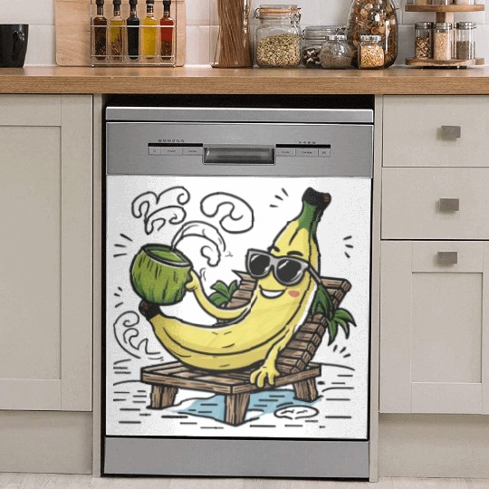 Tropical Paradise: Tranquil Beach Sunset Dish Washer Covers