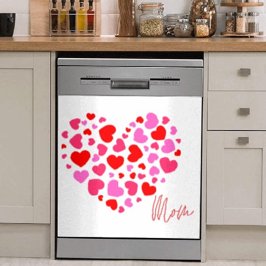 Hearts Love Mom 2 Dish Washer Covers