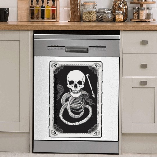 Skull Tarot Card Reader Astrology Occult Dish Washer Covers