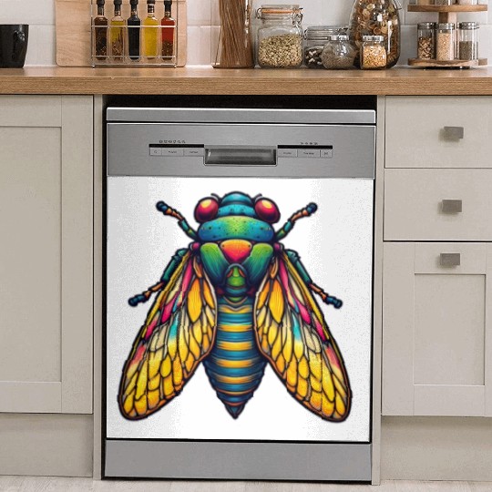 Colorful Cicada Insect Great Eastern Brood Cicada Dish Washer Covers