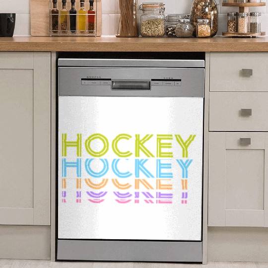 Hockey Colorful Typography Dish Washer Covers