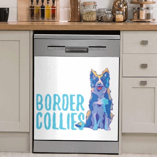 Unique Border Collie Design For Dog Enthusiasts Dish Washer Covers