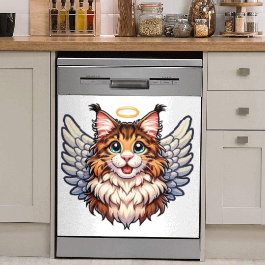 Maine Angel Cat with Wings Dish Washer Covers