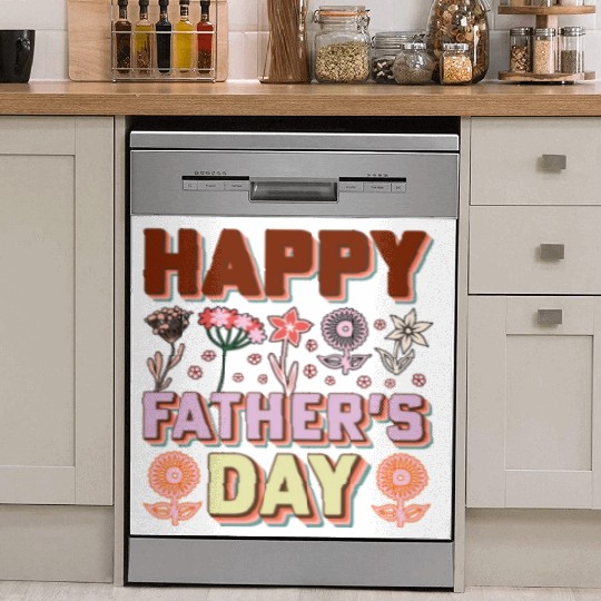 Happy Father's Day Card with Text Dish Washer Covers