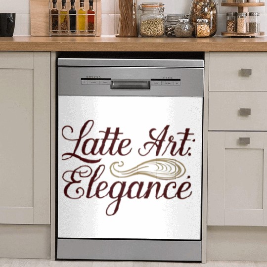 Latte Art Elegance Design - Stylish Coffee Wear Dish Washer Covers