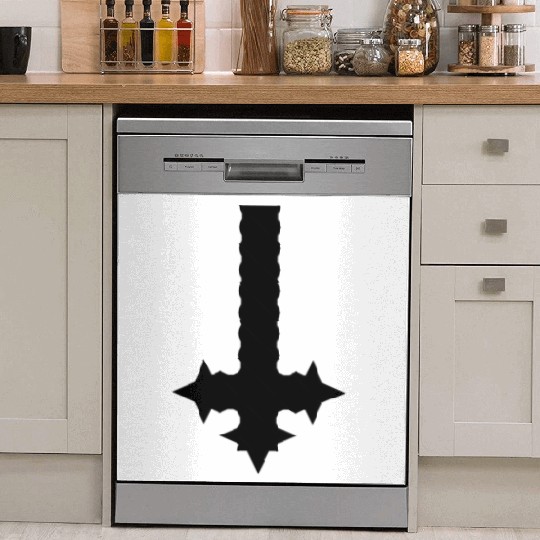inverted cross - black crucifix Dish Washer Covers