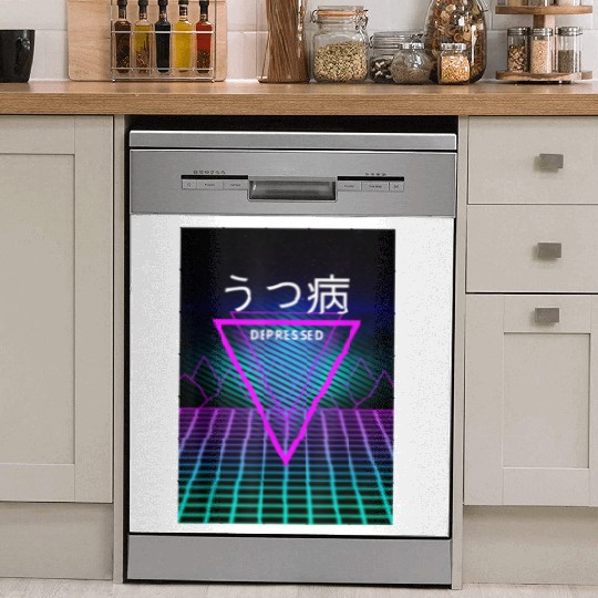 aesthetic vaporwave clothes depressed Dish Washer Covers