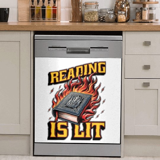 Literature Teacher Reading Is Lit Educator Bookish Dish Washer Covers
