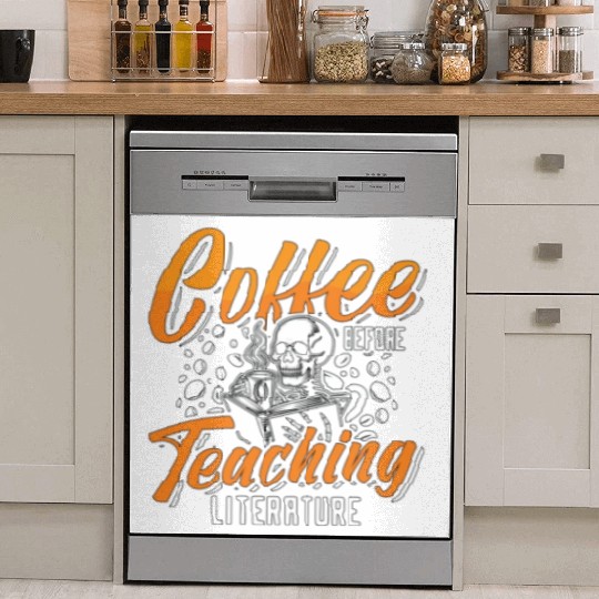 Literature Teacher Coffee Bookworm Coffee Lover Dish Washer Covers