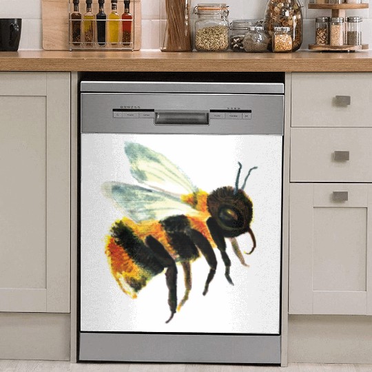 Cute Bumble Bee Flying Illustration Dish Washer Covers