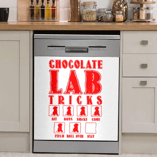 Brown Labrador CHOCOLATE LAB TRICKS Stubborn Dish Washer Covers