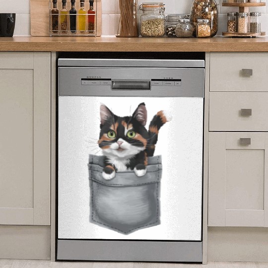 Japanese Bobtail Cat In Pocket Dish Washer Covers