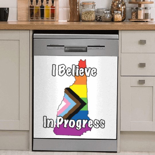 New Hampshire Pride Believe in Progress Flag Dish Washer Covers